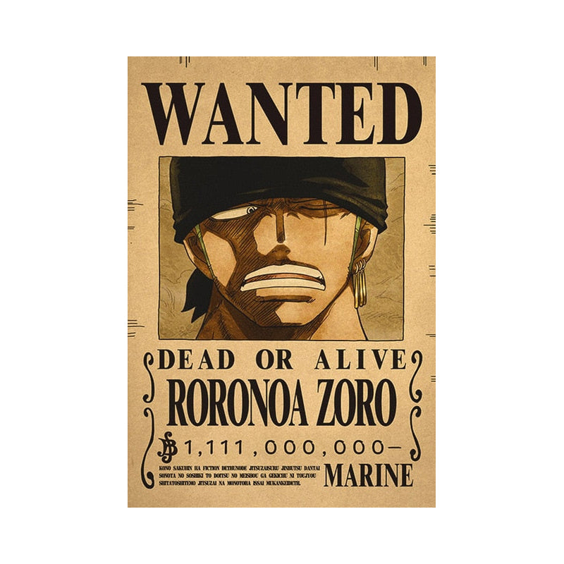 Poster One Piece Wanted Roronoa Zoro