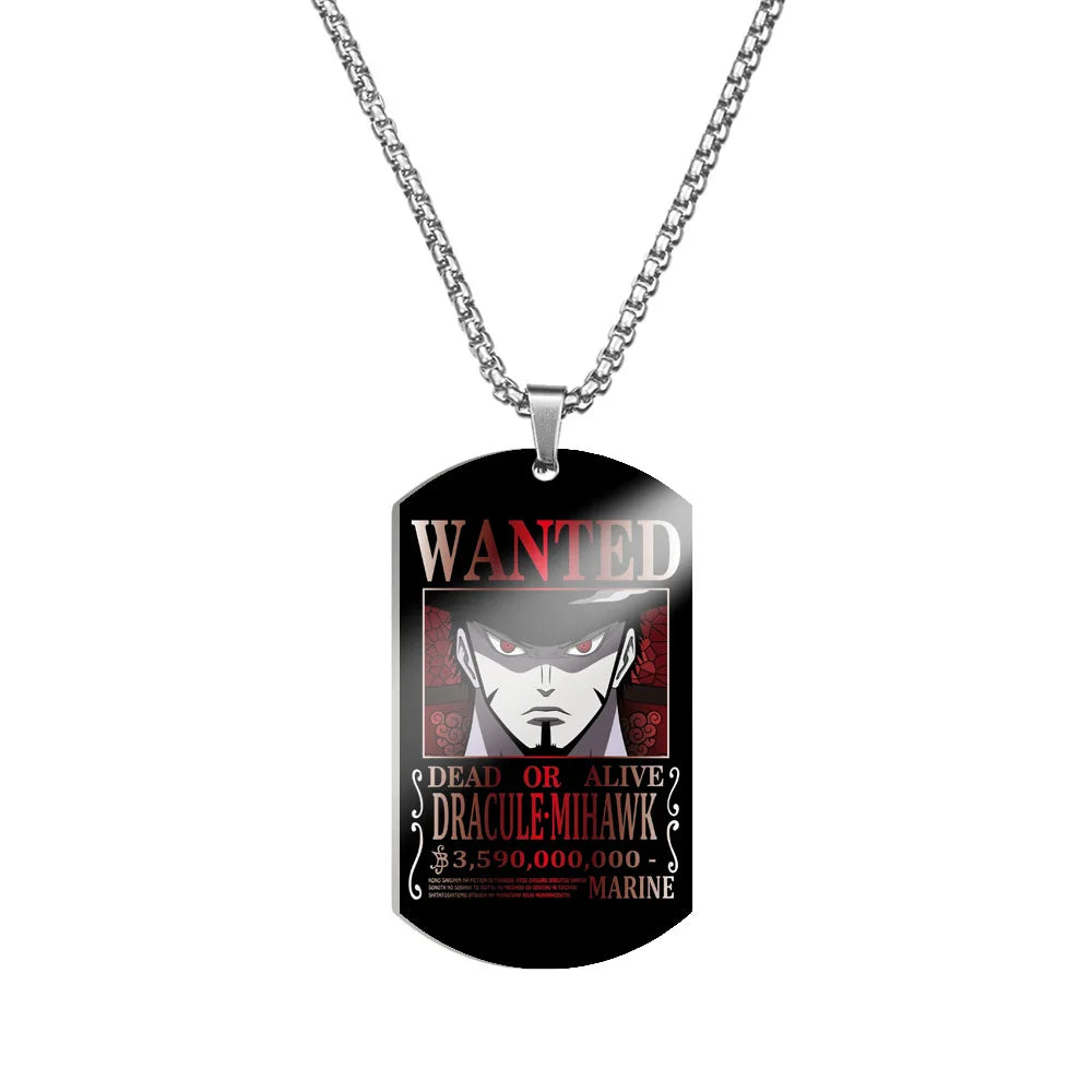 Collier One Piece Mihawk Wanted