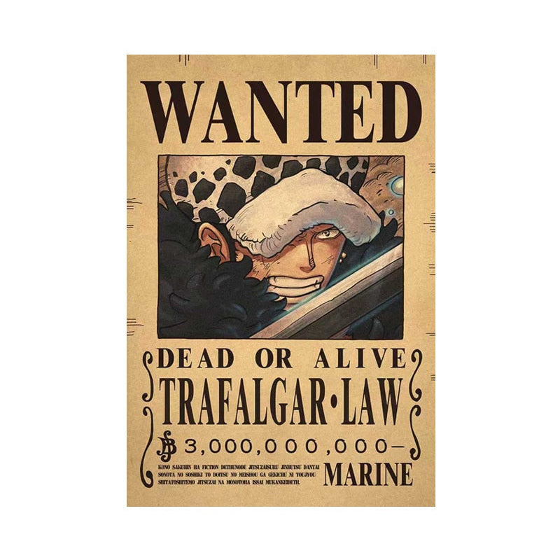 Poster Wanted One Piece Trafalgar Law