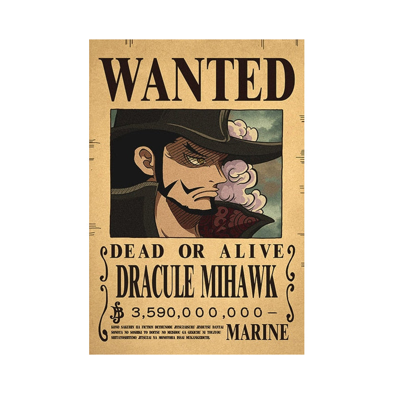 Poster One Piece Wanted Dracule Mihawk
