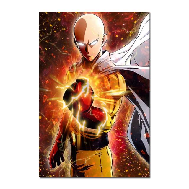 Tableau One Punch Man Saitama coup de poing 